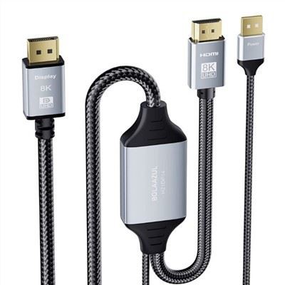 HDMI 2.1 į DisplayPort 1.4 adapterio laidas